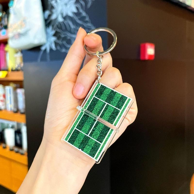 Badminton Acrylic Keychain Creative Practical Small Gift Sports Series Keyring Pendant Fashionable Bag Pendant