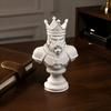 Strategisches Symbol Geschäftsgeschenk 3D-gedruckte Schachkönig-Büste Statue, Europäischer Stil Harz Raffinierte Innendekoration Akzente Figur, Dekorativ