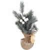 Snow-covered Christmas Tree In Jute with Decoration 28 Cm
