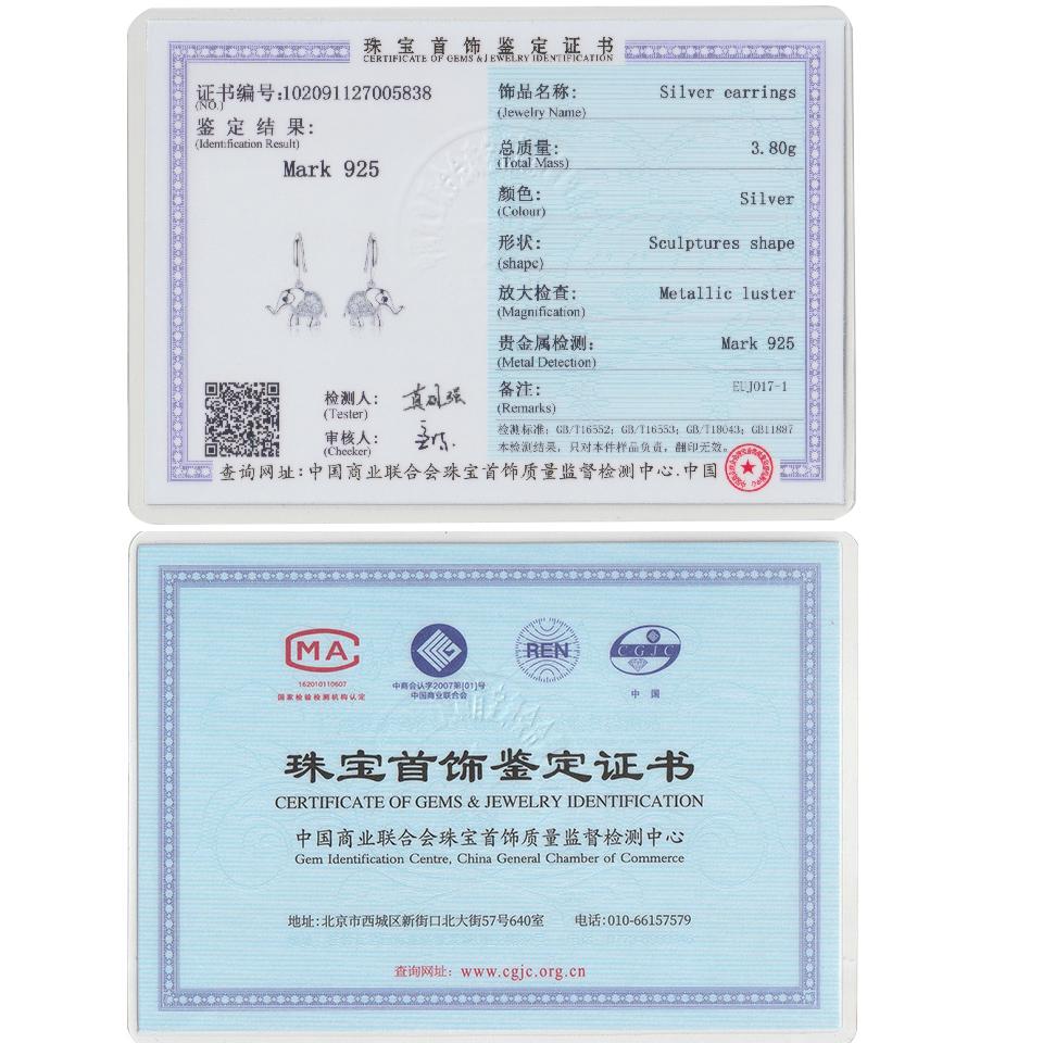 Srebrne Kolczyki Słonie Cyrkonie Japonia i Korea Południowa Słodki Styl Kolczyki z Czystego Srebra Kolczyki Damskie Super Błyszczące Kolczyki Cyrkonowe