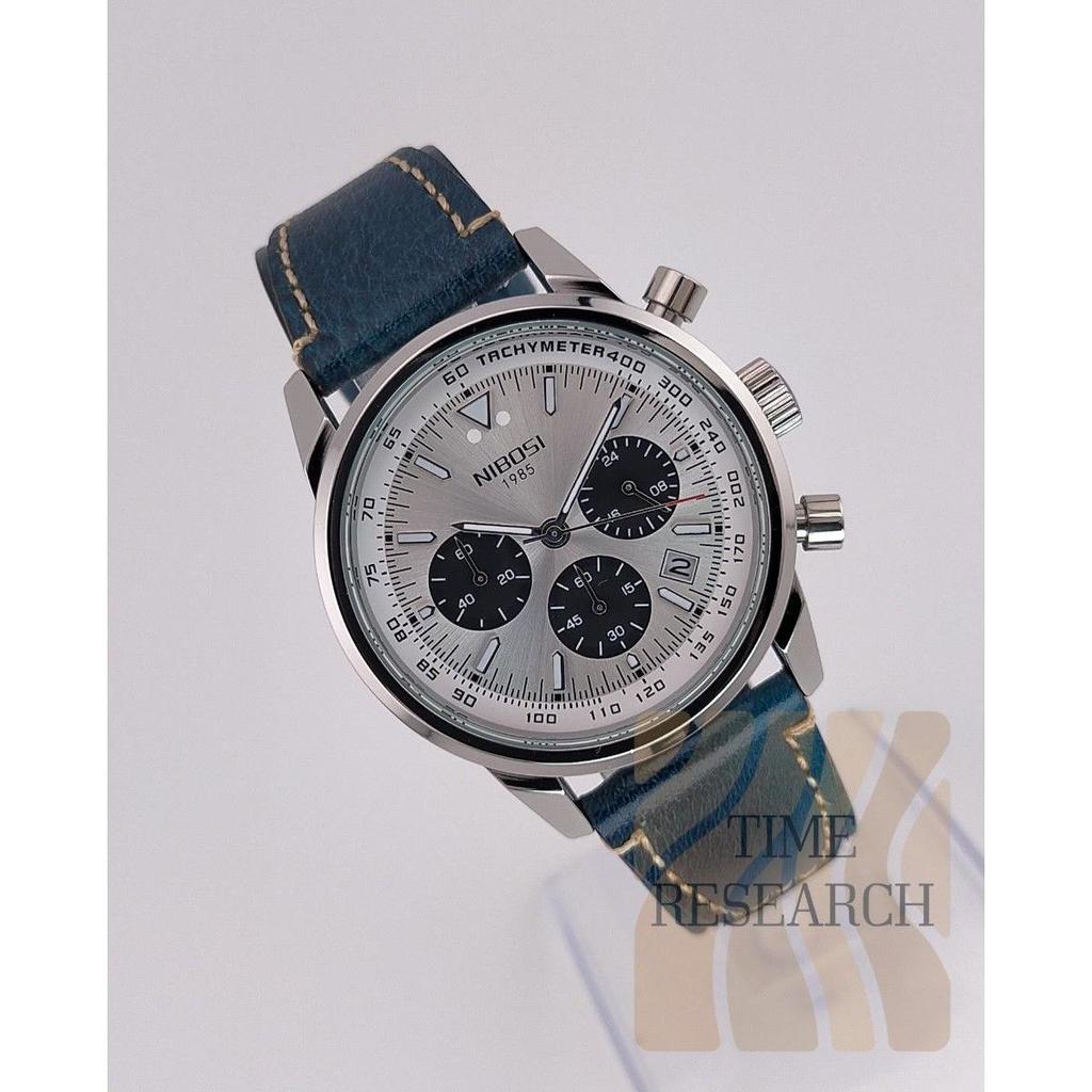 Used A high-quality chronograph watch suitable for an adult's watch [Detailed dial with tachymeter x craft leather selection/new] Panda color dial 