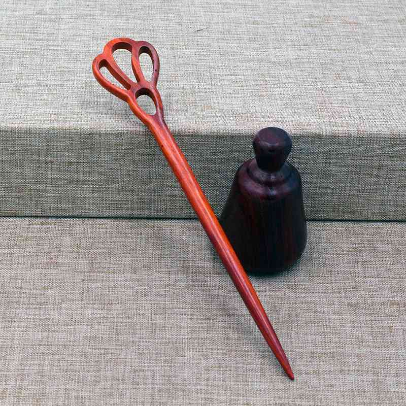 Hair Clasp Girls New Handmade Classical Hairpin Wholesale Updo Red Sandalwood Rosewood Hairpin Ladies Red Sandal Wood