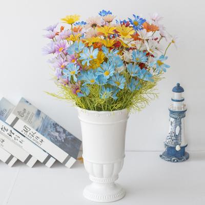5Pcs Künstliche Blume Marguerite Party Liefert Faux Seide Blume Vase Töpfe Simulierte Bouquet für Hause