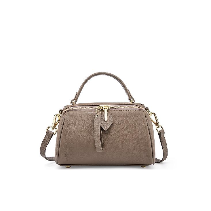 Top-layer Cowhide Boston Bag, Versatile Vintage Women's Bag, Simple Shoulder and Crossbody Bag, 2025 New Genuine Leather Bag