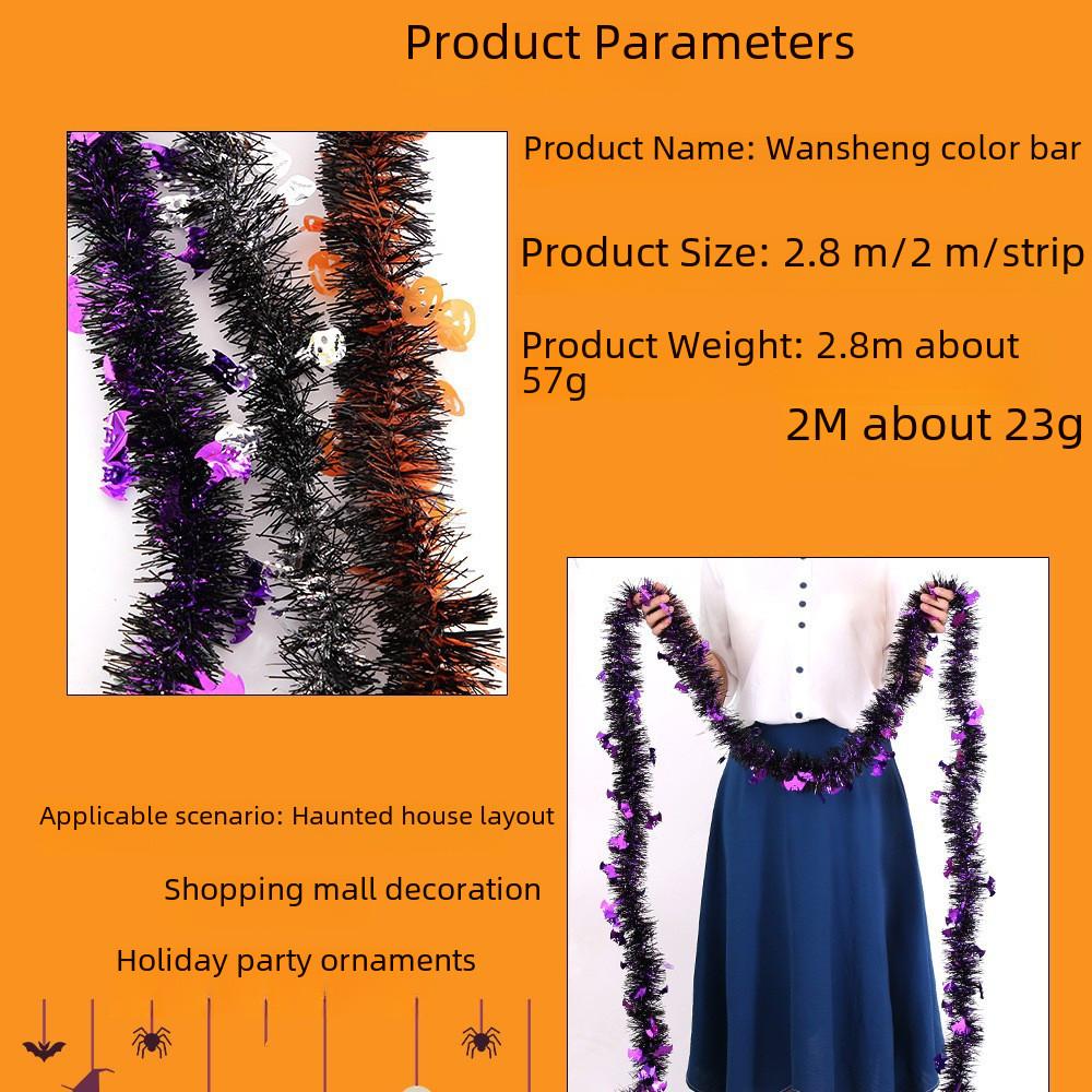 Party Festive Halloween Decorations With Colorful Hanging Streamers Of Pumpkins Bats And Skulls For A Creepy Vibe