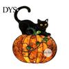 Halloween Window Decor 2D Acrylic Decoration with Chain, Bell, Stained Glass Ghost Bat Festive Wall Hanging Pumpkin Suncatcher Decor, Ornament