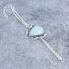 Aquamarine Gemstone Handmade 925 Sterling Silver Bracelet 7-8" M-2744
