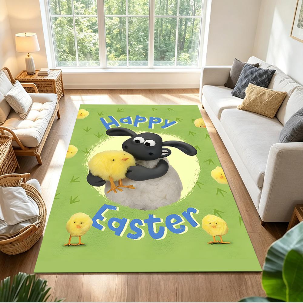 Shaun Sheep Washable Door Mat Durable Anti-slip Backing Non-slip Bottom Pet-friendly Living Room Elegant Luxury Rug Holiday Home Gift