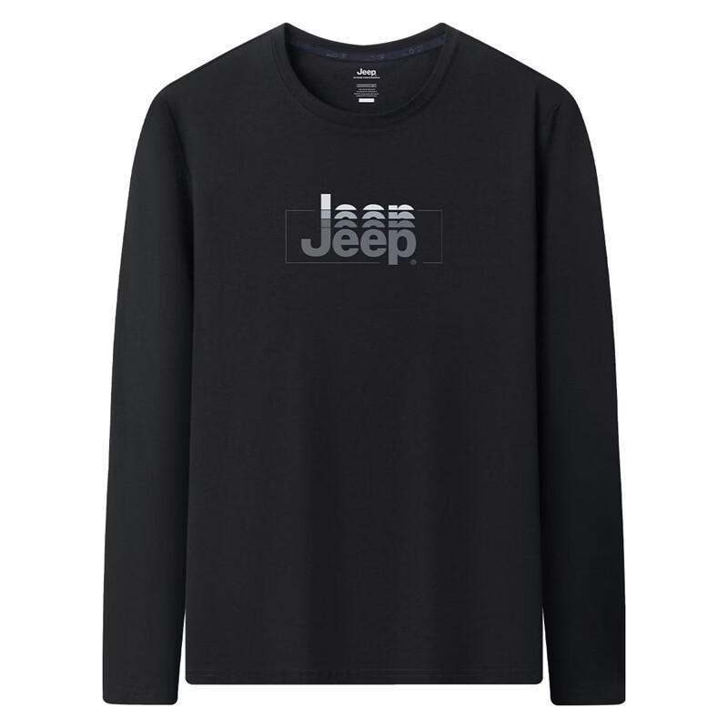 Jeep Men's Long-Sleeve Xinjiang Cotton T-Shirt