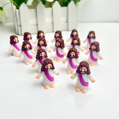 24ks Mini Jesus Velikonoční dekorace Malý kreslený Ježíš Socha Pryskyřice Socha Socha Spasitel Ornament Vánoční Dárky Dárky na oslavu
