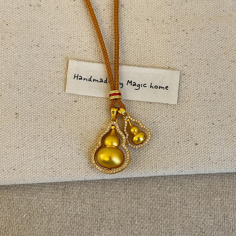 High Version Guanyin God Of Wealth Fulu Compass Woven Rope Necklace Women'S Ancient Law Light Luxury Fashion Versatile Neck Chain Sweater Chain