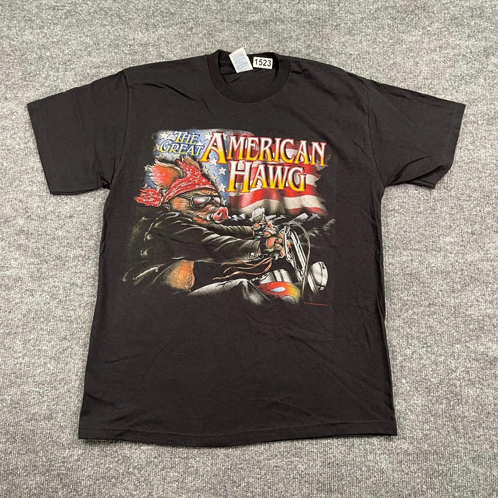 

NWOT Vintage Y2K American Hawg Motorcycle Biker Shirt L 21x28 Thunder Sportswear S