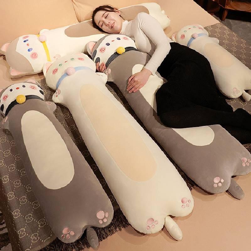 Long Cat Cartoon Pillow Plush Toy Animal Stuffed Doll Decorations Kids Gift
