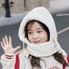 Children's hats, winter boys and girls outdoor warmth, fleece neck protection, scarf, mask, integrated pullover hat