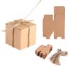 50pcs Brown Kraft Paper  Boxes with Hemp Rope for Wedding, Party or Special Events Retro Kraft Paper   Box