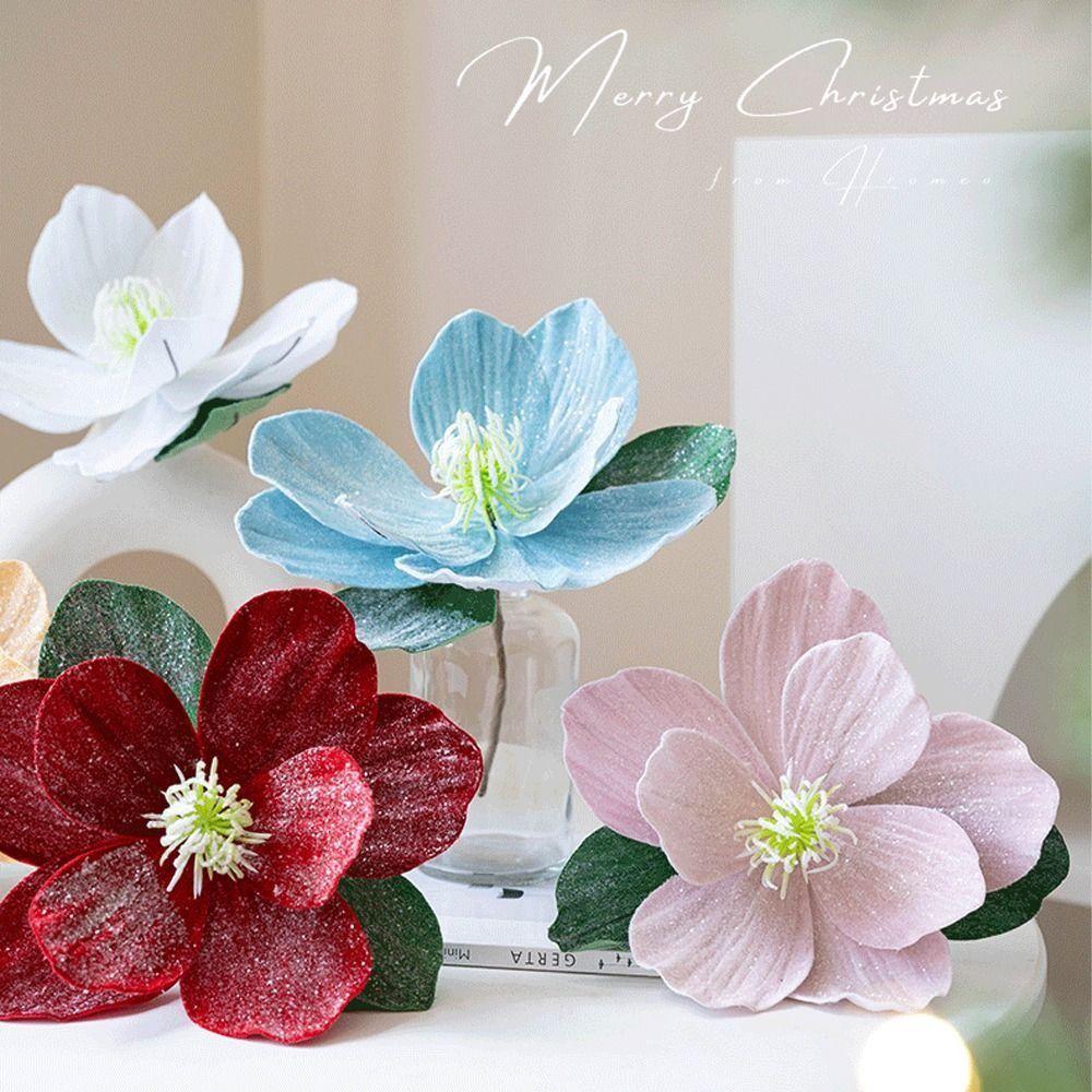 Velvet Christmas Lotus Flower 25cm Christmas Tree Wreath Multi-color Xmas Tree Ornaments  New Year
