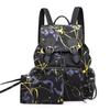 Versatile Korean Style Female Backpack With Graffiti Pattern And Pure Color