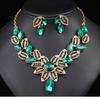 European and American jewelry sets, exaggerated retro necklace sets, female luxury crystal banquet dress accessories.