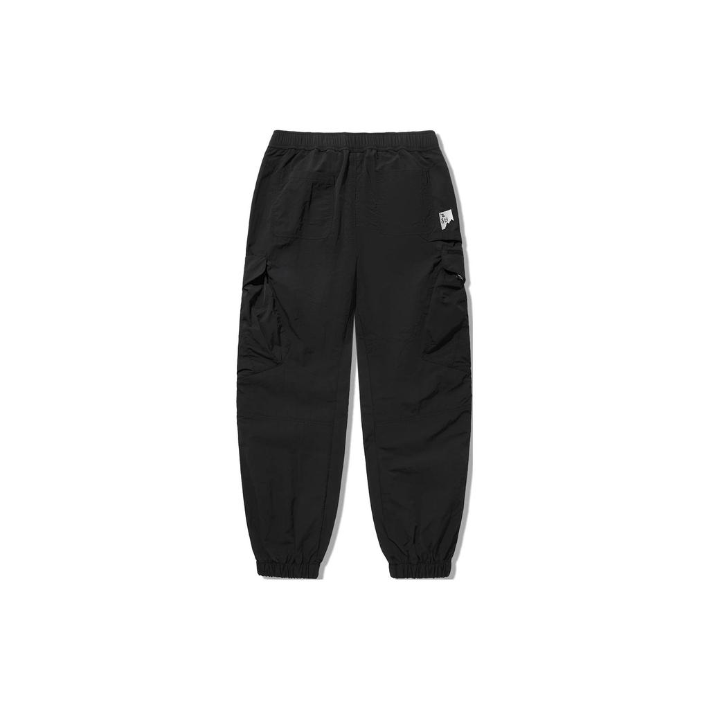 Li Ning Plain Loose Fit Casual Knitted Sports Pants Men Bottoms Black AYKU699-1