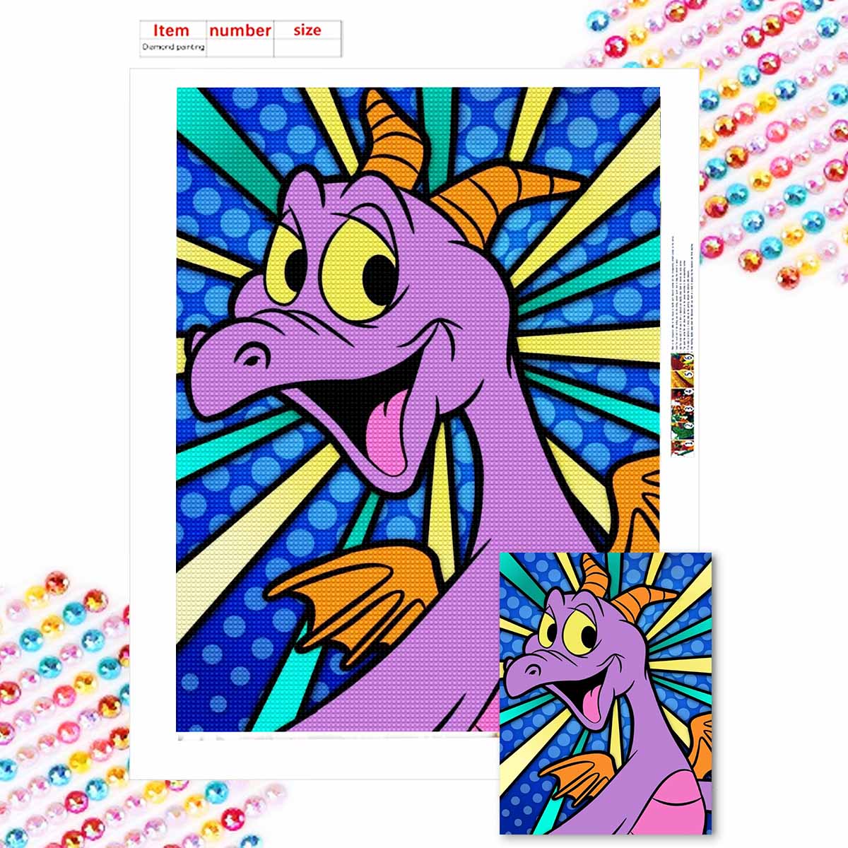 

5D Алмазная Живопись Своими Руками Милый Маленький Летающий Дракон Полная Выкладка Стразами Мозаика Вышивка Изделия Ручной Работы Домашний Декор Подарок Round 20x30cm