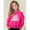 Adorable Cartoon Gingerbread House Print Long Sleeve Crewneck Sweatshirt for Kids, Unisex Boys Girls Pullover, All-Season Round Neck Top