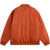 Série Moda Esportiva Li Ning Gola Baseball com Letras Zíper Manga Curta Jaqueta de Algodão Jaqueta Masculina Laranja-Ocre AJMU185-4