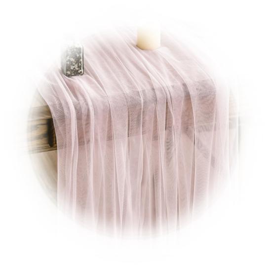 Tulle Table Runner Decorative Sheer Tablecloth Solid Color Table Runner Arch Aisle Veil for Bridal Shower Wedding Arch Dessert Table Decoration