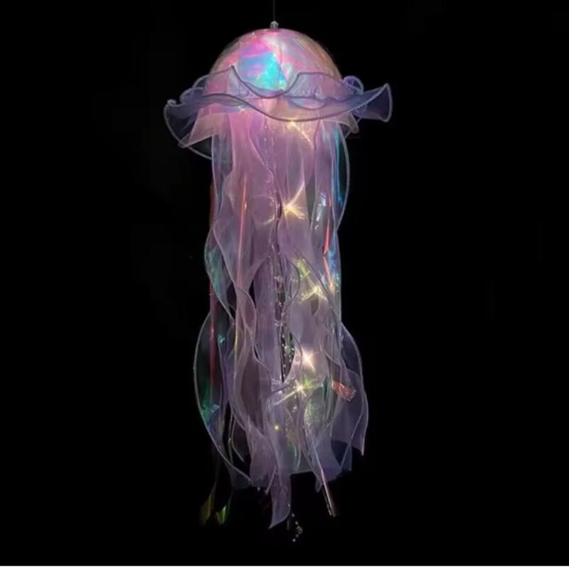 

LED Jellyfish Lamp Colored DIY Mermaid Jellyfish Light Hand-held Luminous Lantern Girls Birthday Party Wedding Decor Night Light фіолетовий