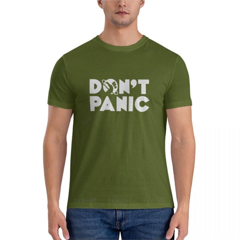 Dont Panic Classic T-Shirt Sweat Shirts Fruit of the Loom Mens Plain Black T Shirts Men T Shirt Cotton Black Men Tshirts