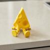 Novelty Cheese Sculpture with Movable Joints, 3D Printed Funny Cheese Slice Figurine Fidget Toy for Stress Relief, Office Desk Accessories