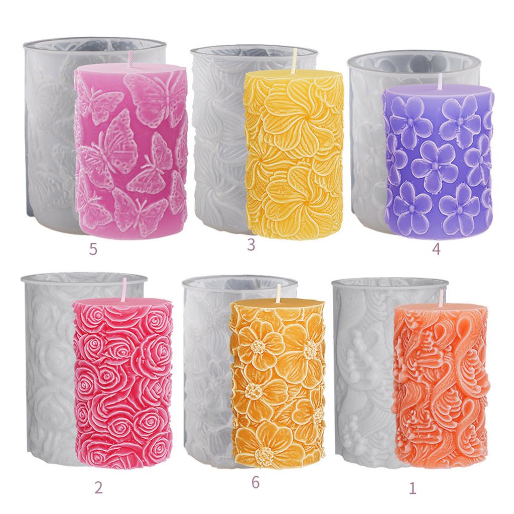 Zylindrische Silikonform Duftkerzenform DIY Tischornament Werkzeug Gips Handwerksmaterialien Leicht zu reinigen