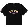 New MLB Drop Shoulder Sleeve T Shirt Women's Black 3FTSV1443-50BKS