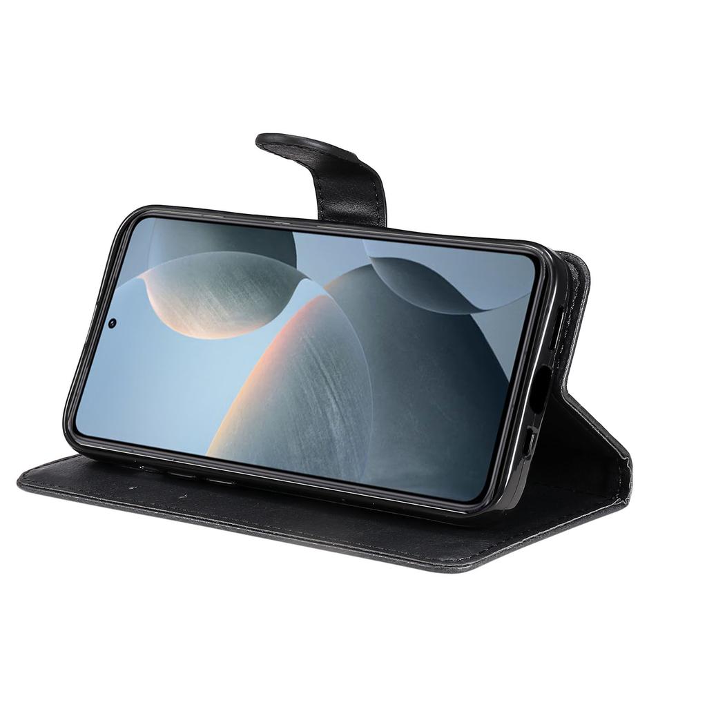 Für Xiaomi 14T Hülle Einfarbige Leder Handyhülle Brieftasche Ständer mit Riemen