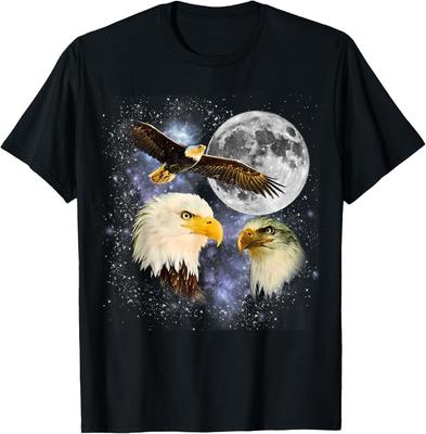 Tre Aquile Calve Luna Meme Divertente Uccello Americano Amante delle Aquile T-Shirt unisex