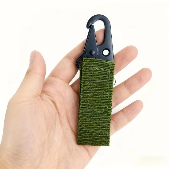 Outdoor Multi-purpose Nylon Webbing Buckle Portable Heavy Duty Adjustable Fastener Tape Camping Hiking Backpack Waist Hanging Keychain Rope