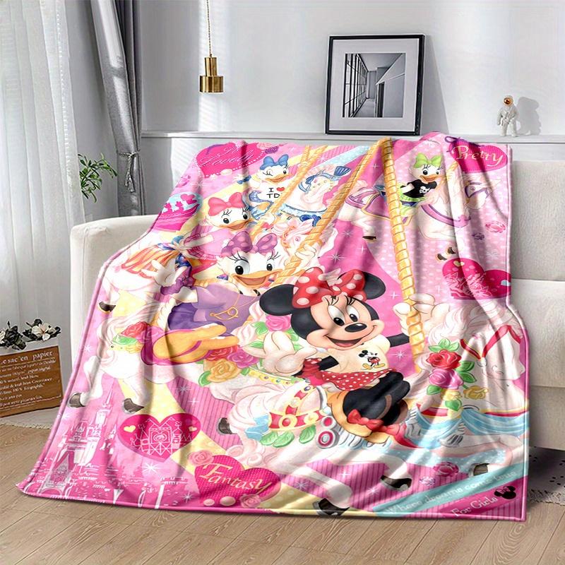 1pc, Minnie and Friends (1) Home Decor Blanket: A Cozy Flannel Throw for Bedroom, Living Room, Travel, Camping, Car, Beach, Office Naps, Perfect Gift