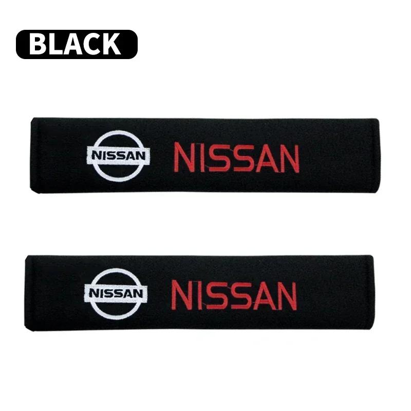 2pc Car Shoulder Strap Covers Shoulder Protector Pad For Nissan Qashqai X-Trail T32 Juke Tiida Leaf 350Z Rogue Murano Nismo Logo