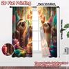2pcs   2D FLAT PRINTING Curtains (Without Rod) Sloth Celebration Popular Creative Curtains 100% Polyester Curtains All Seasons