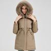 Fashion Winter Coat Female Long Parkas Hooded Faux Fur Collar Detachable Sleeves Loose Thick Warm Women's Jackets