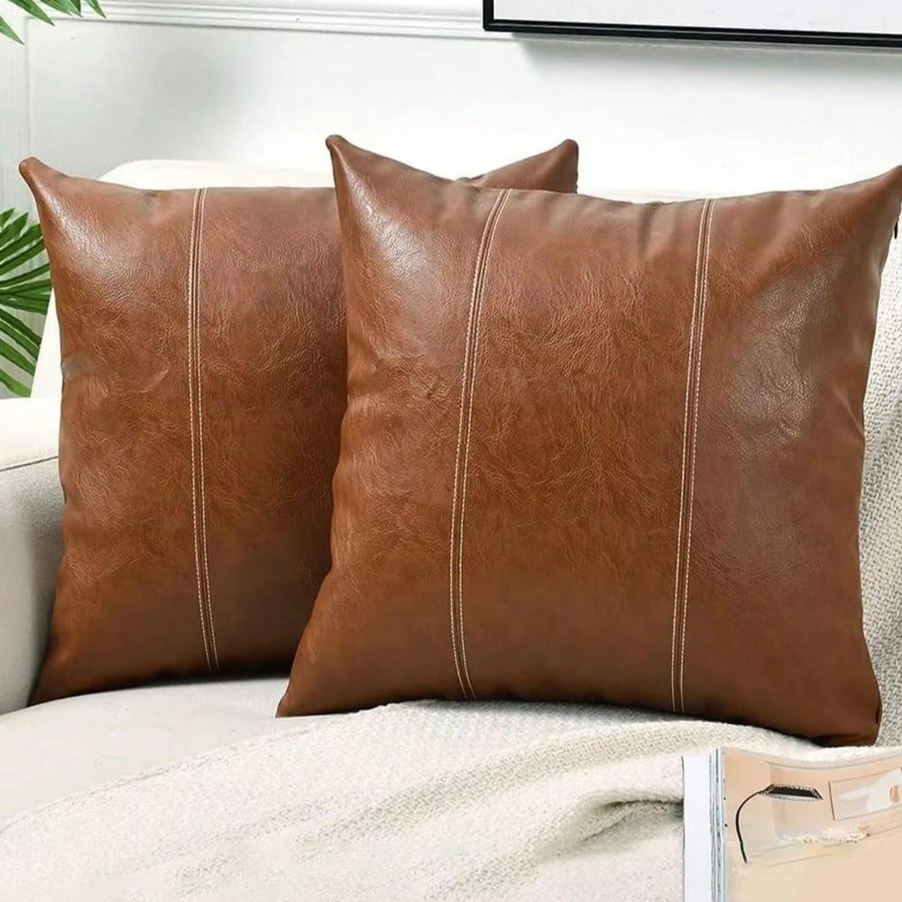 Reißverschluss PU-Leder Kissenbezüge Strapazierfähige Kissenhülle Kissenbezug Sofa