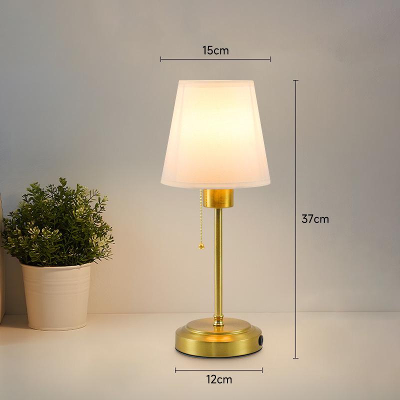 Retro LED Table Lamp E27 Rope Pleated Fabric Iron Touch Tricolor Light USB Charging For Living Bedroom Decorative LED Table Lamp