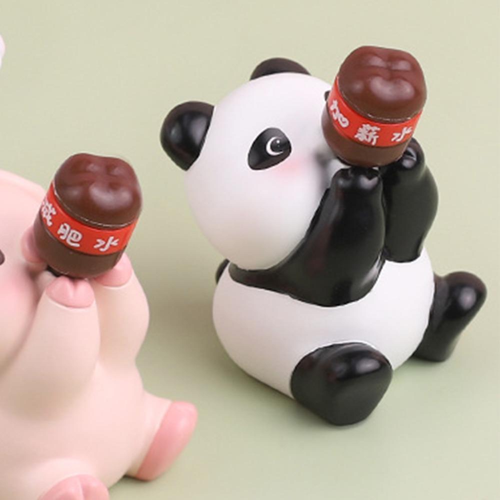 Drinking Coke Pose Cute Animal Ornament Small Size Desk Dashboard Decor Dashboard Decoration