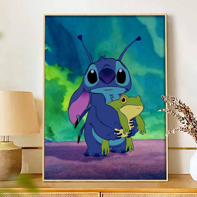 Disney Diamond Painting 5D DIY Stitch Frog Diamond Painting Art Diamond Painting Kit Adult/Beginner Gift Idea Home Decor