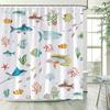 Cartoon Shower Curtain London Red Bus Flowers Cute Car Kids Bath Curtains Creative Pattern Polyester Fabric Home Bathroom Decor