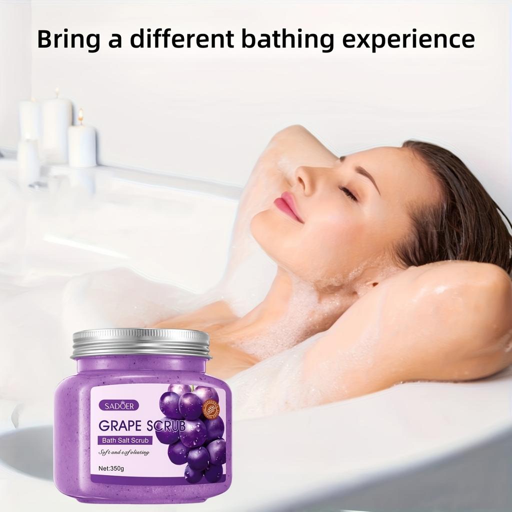 Grape Exfoliating Scrub - Alcohol-Free,Non-Greasy Exfoliating Body Scrub with Grape Extract & Plant Scent, Gentle Physical Exfoliation, Daily Skincare
