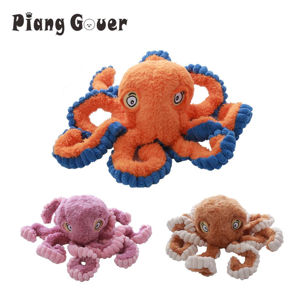 Plush Octopus Dog Pet Squeaky Toys Bite Chew Pets Supplies