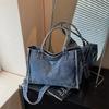 Retro-Schultertasche im Hongkong-Stil, große Kapazität, neue vielseitige lässige Jeans-Damentasche für Studenten, Tragetasche für die Arbeit