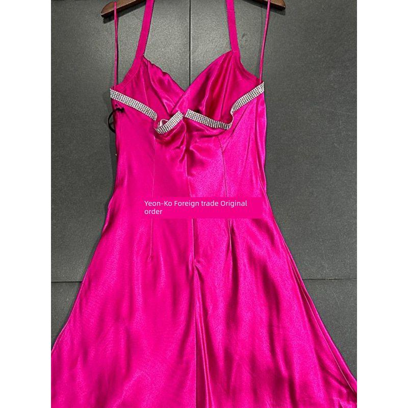 Export Single @ STR Pure Original Halterneck Smooth Material V Neck Backless Halter Halterneck Dress Skirt Dress Women's Summer