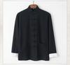 Men's Chinese Style Cotton Linen Tang Suit Jacket & Pants Set with Frog Buttons - Retro Zen Meditation Outfit