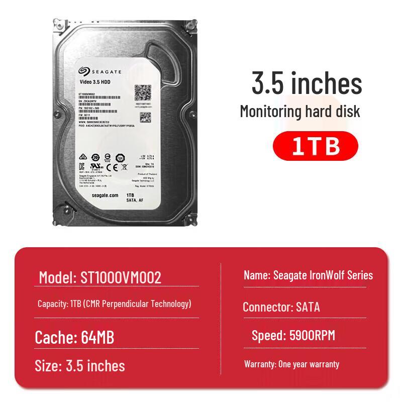 Seagate 1TB 3.5-inch Surveillance Hard Drive